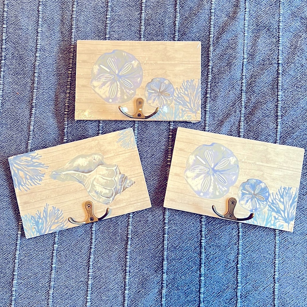 Set of Three Coastal Wall Hooks